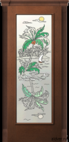 Корсика (дуб каштан светлый), стекло с художественной аппликацией от 16 500 руб.