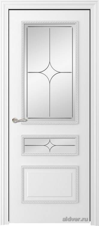 Версаль с резным багетом (эмаль белая, стекло Italia)